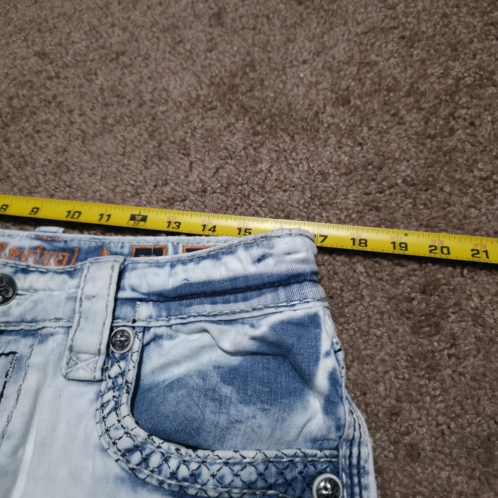 Rare Mens Rock Revival Jeans "Tomshi" White Pants Straight Stretch Size 34 x 30 - Picture 8 of 10
